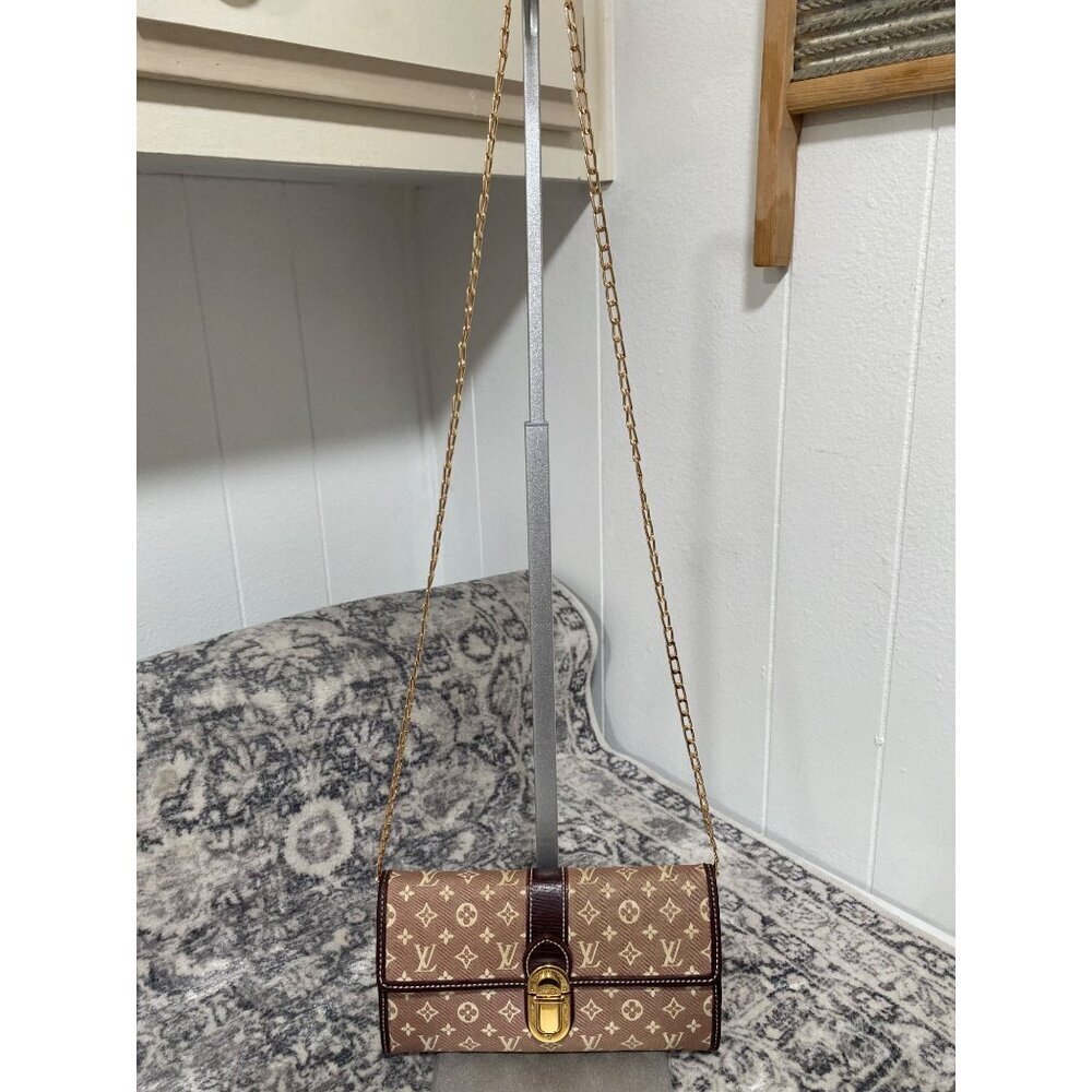 Louis Vuitton Sepia Monogram Idylle Canvas Sarah Wallet with Chain Strap - Picture 9 of 11